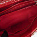Chanel Just Mademoiselle Red Patent Quilted Bowling Bag