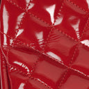 Chanel Just Mademoiselle Red Patent Quilted Bowling Bag