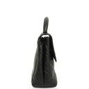 Chanel Kelly Black Quilted Caviar Leather Top Handle Bag With 24K Gold-Plated Hardware, 1996-1997