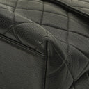 Chanel Kelly Black Quilted Caviar Leather Top Handle Bag With 24K Gold-Plated Hardware, 1996-1997