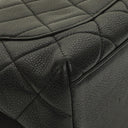 Chanel Kelly Black Quilted Caviar Leather Top Handle Bag With 24K Gold-Plated Hardware, 1996-1997