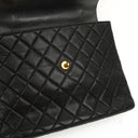 Chanel Kelly Black Quilted Caviar Leather Top Handle Bag With 24K Gold-Plated Hardware, 1996-1997