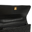 Chanel Kelly Black Quilted Caviar Leather Top Handle Bag With 24K Gold-Plated Hardware, 1996-1997