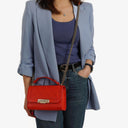 Chanel Label Click Flap Red in Quilted Calfskin With Gold-Tone Hardware
