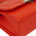 Chanel Label Click Flap Red in Quilted Calfskin With Gold-Tone Hardware
