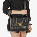 Chanel Lambskin Black Vertical Quilted Maxi CC Flap Shoulder Bag