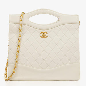 Chanel Lambskin Quilted Small 31 Vintage Shopping Tote Bag