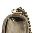 Chanel Large Boy 2013 Metiers D’Art Neutral Quilted Distressed Suede Flap Bag With Aged Gold Hardware