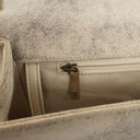 Chanel Large Boy 2013 Metiers D’Art Neutral Quilted Distressed Suede Flap Bag With Aged Gold Hardware