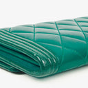 Chanel Large Boy Gusset Metallic Turquoise Lambskin Quilted Flap Wallet