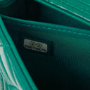 Chanel Large Boy Gusset Metallic Turquoise Lambskin Quilted Flap Wallet