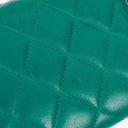 Chanel Large Boy Gusset Metallic Turquoise Lambskin Quilted Flap Wallet
