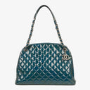 Chanel Large Just Mademoiselle Patent Quilted Bowling Bag