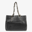 Chanel Large Mademoiselle Black Lambskin Vertical Quilted Tote Bag