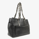 Chanel Large Mademoiselle Black Lambskin Vertical Quilted Tote Bag