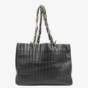 Chanel Large Mademoiselle Black Lambskin Vertical Quilted Tote Bag