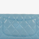 Chanel Large Quillted Lambskin Light Blue Flap Wallet
