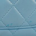 Chanel Large Quillted Lambskin Light Blue Flap Wallet