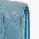 Chanel Large Quillted Lambskin Light Blue Flap Wallet