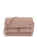 Chanel Light Pink Quilted Lambskin Flap Bag Champaigne Gold - Tone Hardware