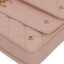 Chanel Light Pink Quilted Lambskin Flap Bag Champaigne Gold - Tone Hardware