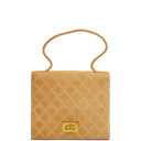 Chanel Mademoiselle Flap Bag Beige Suede 24K Gold-Plated Hardware