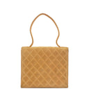 Chanel Mademoiselle Flap Bag Beige Suede 24K Gold-Plated Hardware