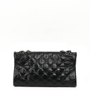 Chanel Borsa a Patta Mademoiselle in Vitello Craquelé Lucido con Ferramenta Argento
