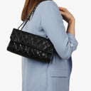 Chanel Borsa a Patta Mademoiselle in Vitello Craquelé Lucido con Ferramenta Argento