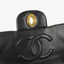 Chanel Maxi Jumbo CC Classic Single Flap Bag Black Quilted Lambskin 24K Gold-Plated Hardware