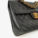 Chanel Maxi Jumbo CC Classic Single Flap Bag Black Quilted Lambskin 24K Gold-Plated Hardware
