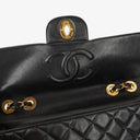 Chanel Maxi Jumbo CC Classic Single Flap Bag Black Quilted Lambskin 24K Gold-Plated Hardware