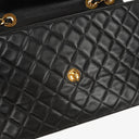 Chanel Maxi Jumbo CC Classic Single Flap Bag Black Quilted Lambskin 24K Gold-Plated Hardware