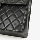 Chanel Maxi Jumbo CC Classic Single Flap Bag Black Quilted Lambskin 24K Gold-Plated Hardware