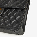 Chanel Maxi Jumbo CC Classic Single Flap Bag Black Quilted Lambskin 24K Gold-Plated Hardware