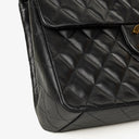 Chanel Maxi Jumbo CC Classic Single Flap Bag Black Quilted Lambskin 24K Gold-Plated Hardware