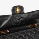 Chanel Maxi Jumbo CC Classic Single Flap Bag Black Quilted Lambskin 24K Gold-Plated Hardware