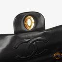 Chanel Maxi Jumbo CC Classic Single Flap Bag Black Quilted Lambskin 24K Gold-Plated Hardware