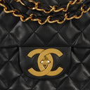 Chanel Maxi Jumbo CC Classic Single Flap Bag Black Quilted Lambskin 24K Gold-Plated Hardware