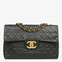 Chanel Maxi Jumbo CC Classic Single Flap Bag Black Quilted Lambskin 24K Gold-Plated Hardware