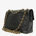 Chanel Maxi Jumbo CC Classic Single Flap Bag Black Quilted Lambskin 24K Gold-Plated Hardware