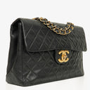 Chanel Maxi Jumbo CC Classic Single Flap Bag Black Quilted Lambskin 24K Gold-Plated Hardware