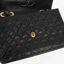 Chanel Maxi Jumbo CC Classic Single Flap Bag Black Quilted Lambskin 24K Gold-Plated Hardware