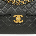 Chanel Maxi Jumbo Classic Single Flap Bag Black Quilted Lambskin 24K Gold-Plated Hardware