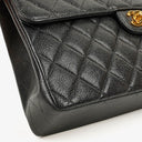 Chanel Maxi Jumbo Classic Single Flap Bag Black Quilted Lambskin 24K Gold-Plated Hardware