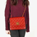 Chanel Maxi Logo Flap Bag in Red Quilted Lambskin and 24k Gold Plated Hardware