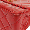 Chanel Maxi Logo Flap Bag in Red Quilted Lambskin and 24k Gold Plated Hardware