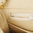 Chanel Maxi Logo Full Flap Bag Beige Quilted Leather With 24K Gold-Plated Hardware