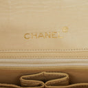 Chanel Maxi Logo Full Flap Bag Beige Quilted Leather With 24K Gold-Plated Hardware