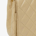 Chanel Maxi Logo Full Flap Bag Beige Quilted Leather With 24K Gold-Plated Hardware
